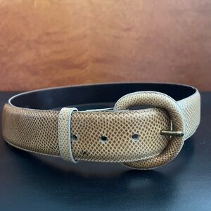 Yellow Genuine Snake Skin Belt